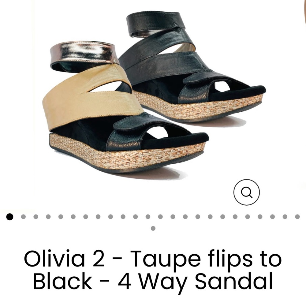 Modzori Olivia 2 - Taupe flips to Black - 4 Way Sandal